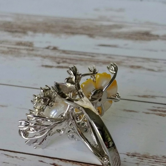 Pearl & Gemstone Sterling Ring - Picture 7 of 7